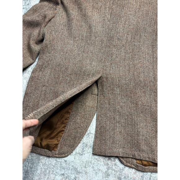 VTG Harris Tweed Sport Coat 44R Orange Unstructured Blazer Herringbone USA Read* - Picture 14 of 14